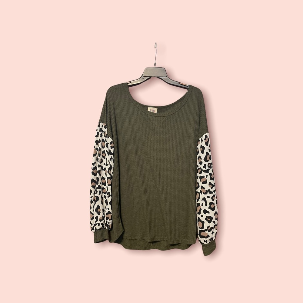 Oversized Leopard Print Statement Top